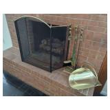 Fireplace Set with Tools, Coal Hod, and Screen