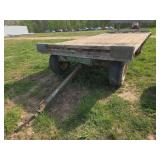 L10- 18 FT HAY WAGON ON 10 TON JOHN DEERE RUNNING GEAR