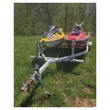 L15A- TWO JET SKIS ON TRAILER (BOTH HAVE  TITLES)