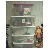 Storage Container with Mixed Holiday Decor