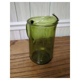 Green Glass Water Pitcher
