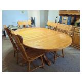 Oak Dining Table with Six Chairs