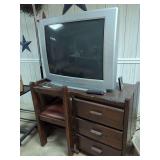 Philips Television with Cabinet and Seat
