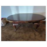 Oval Wooden Coffee Table with Cabriole Legs