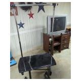 Adjustable Height Mobile Laptop Desk and Clothing Rack