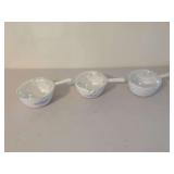 Three Corning Ware Blue Cornflower Covered Sauce Pans