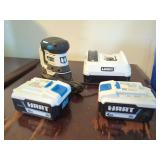 Hart 20V Cordless Sander, Two Batteries, and Battery Charger