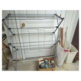 Folding Clothes Drying Rack with Assorted Household Items