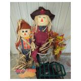 Decorative Scarecrow Figures and Fall Embellishments