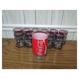 Coca-Cola Stained Glass Style Glasses - Set of Ten