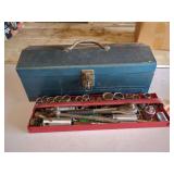 Metal Tool Box with Assorted Tools