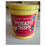 Jane Parker Potato Chips Tin Can