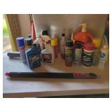 Assorted Aerosols, Lubricants, and Cleaning Supplies with Shur-Line Handle Extender