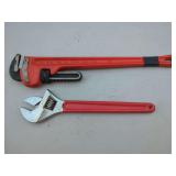 The Ridge Tool Co. 24-inch Pipe Wrench with Adjustable Wrench