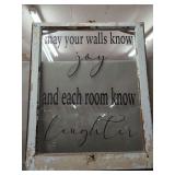 Decorated Window Frame with Inspirational Text