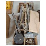 Assorted Vehicle Parts in Wooden Storage Box