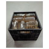Glass Mason Jars in Crate