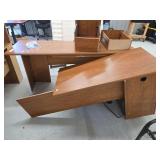 Executive Office Desk with Drawers and Power Strip