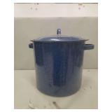 Blue Speckled Enamelware Stock Pot with Lid
