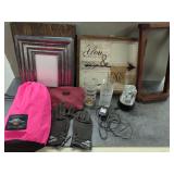 Picture Frames, Harley Davidson Gloves, Jack Daniels Glass, Purse, and Angel Light