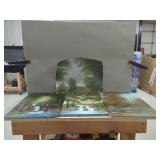 Signed "Harris" Landscape Painting Assortment (5)