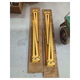 Pair of Metal Saw Horses with Wooden Bases