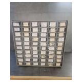 Metal Parts Storage Cabinet with Various Screws, Rivets, and Washers
