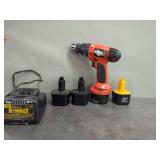 Black and Decker 9.6V Cordless Drill with Charger and Batteries
