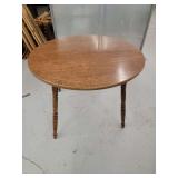 Round Wood Table with Turned Legs
