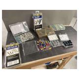 Hardware Assortment Including Brass Plated Wood Screws, Wall Anchors, Electrical Connectors, and Fasteners