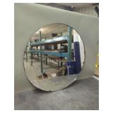 Round Wall Mirror with Etched Floral Design