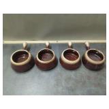 McCoy Brown Drip Glaze Individual Casserole Dishes, Set of Four