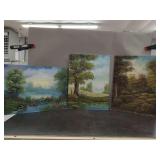 Landscape Oil Paintings on Canvas, Collection of Four
