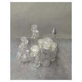 Glass Containers with Stoppers and Pour Spouts