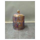 Iridescent Glass Container with Lid