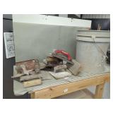 Lot of Marshalltown and Goldblatt Concrete Trowels with Bucket