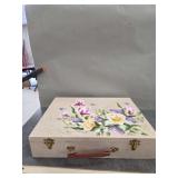 Floral Motif Artist Box Signed Harris