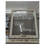 Wall Hanging Window Frame with Hooks and Sign