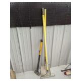 Assorted Garden Tools Including Shovel, Rake and Mallet