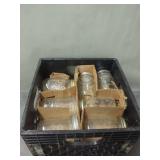 Prairie Farms Milk Crate with Assorted Ball Mason Jars