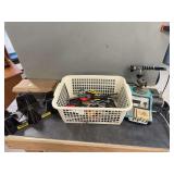 Soldering Station, Miter Box, and Hand Tool Assortment