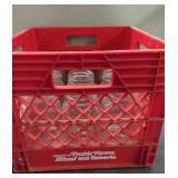 Prairie Farms Milk Crate with Assorted Glass Jars