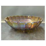 Carnival Glass Bowl with Fruit Motif