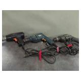 Three Assorted Black and Decker Power Tools
