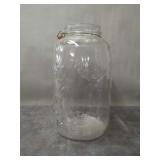 Masons Patent Nov 30th 1858 Embossed Glass Jar with Wood Handle