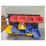 Wall Mounted Parts Bin Organizer with Assorted Hardware