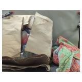 Artificial Christmas Wreath and Floral Pattern Quilt