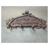 Cast Iron "Hot Bath" Sign with Hooks