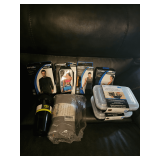 Exercise and Meal Prep Assortment: Sauna Suit, Waistband, Jump Rope, Ankle Weights, Yoga Towel, Food Containers