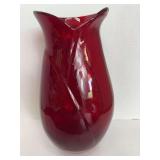 Ruby Red Art Glass Tulip Vase